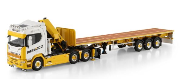 WSI01-4754 - SCANIA R Normal CR20N 6x4 met laadkraan en 3-assige MEDIACO dieplader - 1