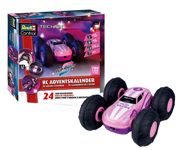 REV01058 - Radiogestuurde adventskalender: Flip Racer, roze om in elkaar te zetten - 1
