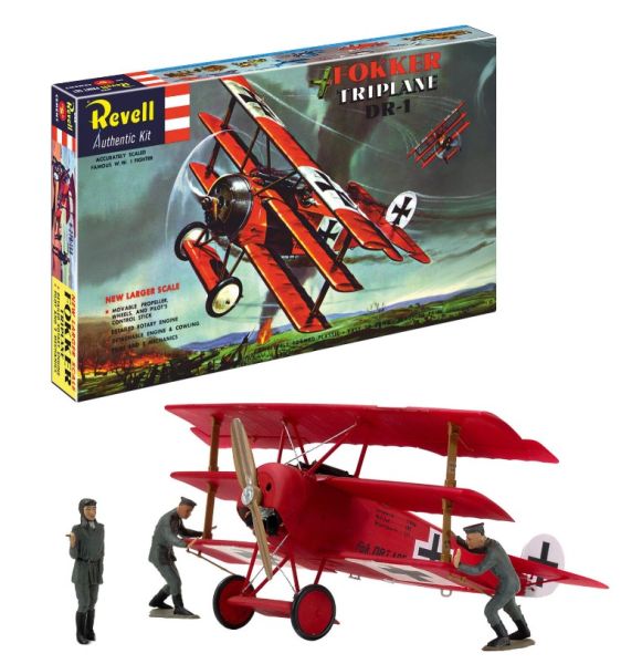 REV03762 - FOKKER DR.1 driedekker militair vliegtuig - 75 jaar modelbouw - 1