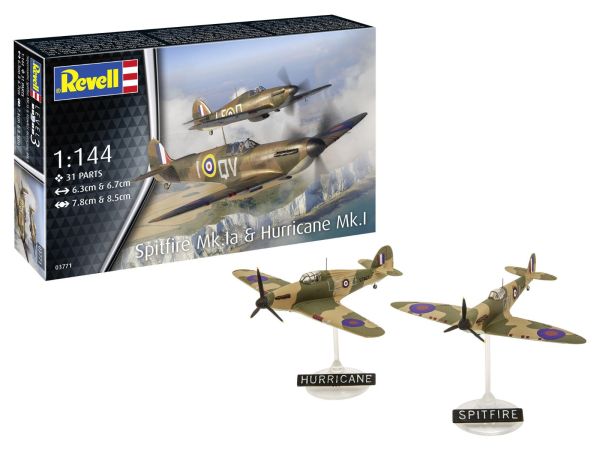 REV03771 - Militair vliegtuig SUPERMARINE Spitfire Mk.Ia & HURRICANE MK.I om te monteren en te schilderen - 1