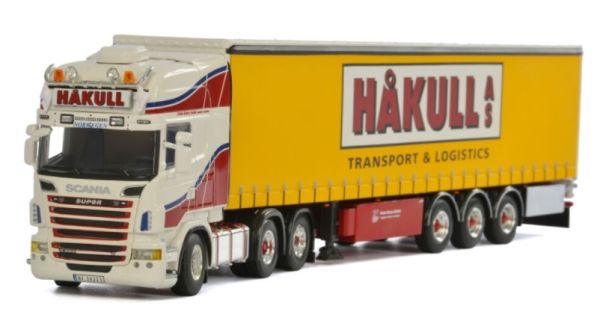 WSI01-1892 - SCANIA R6 Topline 6x2 met 3 Assen HAKULL dekzeil aanhanger - 1