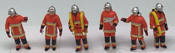 ALERTE0117 - 6 Brandweermannen Stedelijke brand Oranje pak - 1