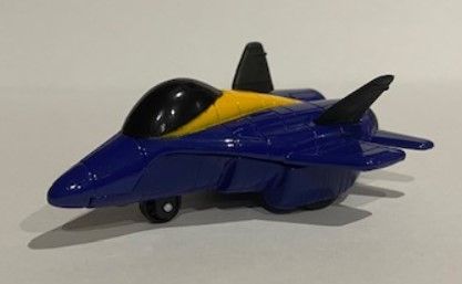 NEW01277G - Wrijving blauw en geel gevechtsvliegtuig - 1