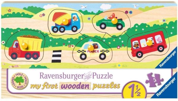 RAV03236 - Mijn eerste houten puzzels - Voertuigen 5 stuks - 1