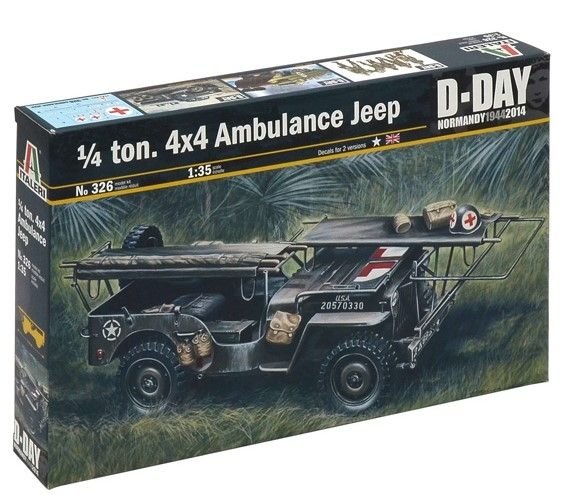ITA0326 - JOUW. 4x4 AMBULANCE JEEP om te monteren en te schilderen - 1