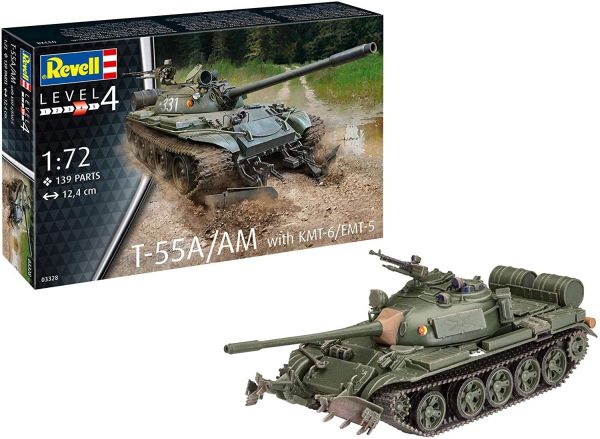 REV03328 - Tank T-55A/AM MET KMT-6/EMT-5 om te monteren en te schilderen - 1