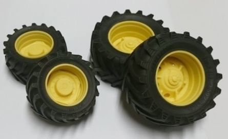 ART04274J - 4 gele Trelleborg-wielen - voor 47x24 mm - achter 62x30 mm - 1