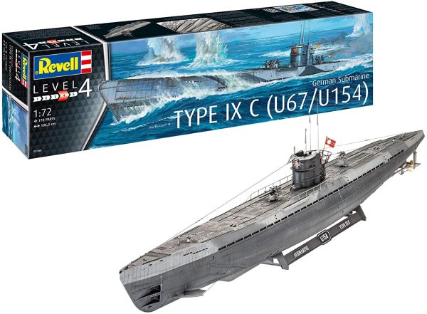 REV05166 - Duitse onderzeeër Type IXC U67 / U154 om in elkaar te zetten en te schilderen - 1