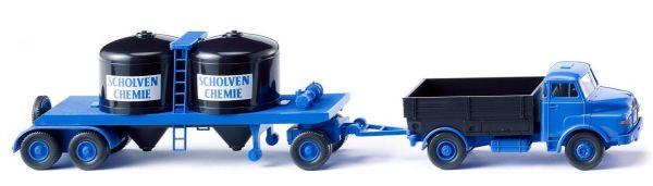WIK053404 - MAN 4x2 kiepwagen met chemische aanhanger 3 Assen SCHOLVEN CHEMIE - 1