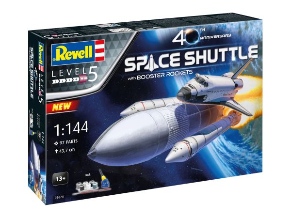 REV05674 - Space Shuttle & Rockets 40e Booster-cadeauset. Verjaardag om in elkaar te zetten en te schilderen - 1