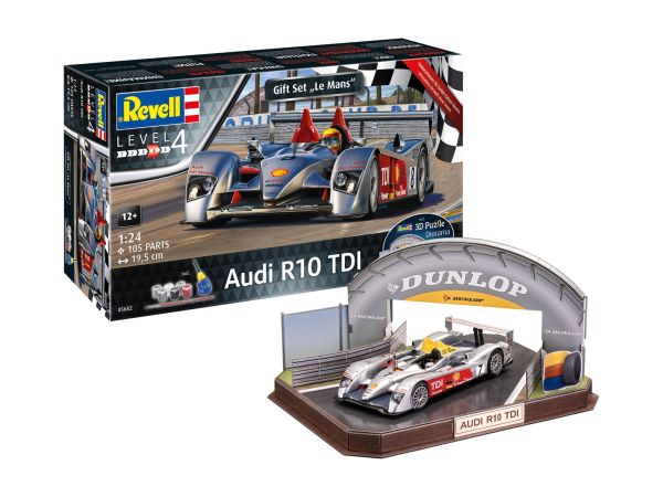 REV05682 - Audi R10 TDI LeMans-geschenkdoos + 3D-puzzel om in elkaar te zetten en te schilderen - 1