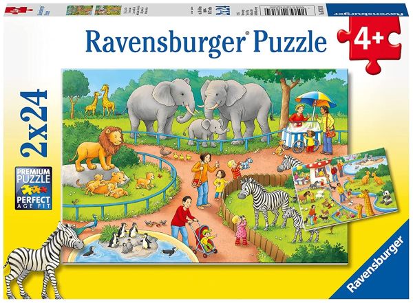 RAV078134 - Puzzel van 2x24 stukjes Een dag in de dierentuin - 1