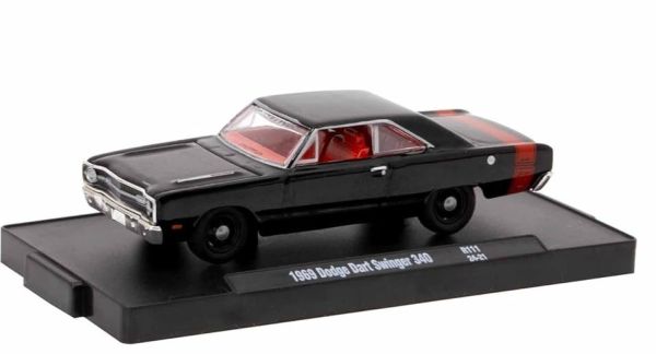 M2M-11228-111-A - Dodge Dart Swinger 340 uit 1969, zwart met rood, nog in de originele verpakking. - 1