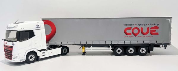 ELI118452 - DAF XG 4x2 met 3-assige schuifzeilaanhanger, COUE Transport - 1