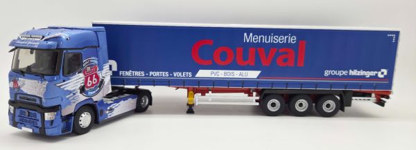 ELI118703 - Renault T-High 4x2 uit 2023, Route 66, GRANDCOLAS met 3-assige tautliner-trailer, COUVAL Menuiserie - 1
