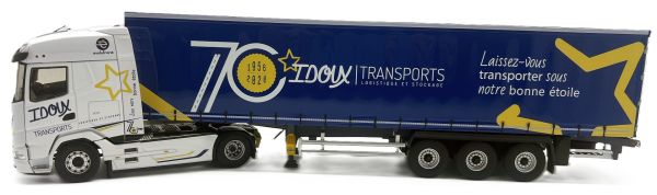 ELI118918 - DAF XG 4x2 met 3-assige schuifzeiloplegger – Transports IDOUX 70-jarig jubileum - 1