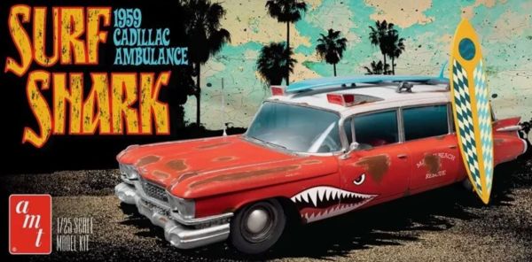 AMT1242/12 - CADILLAC Ambulance 1959 - Surf Shark om te monteren en te schilderen - 1