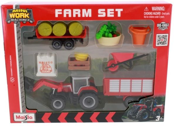 MST12564-A - MASSEY FERGUSON 8S.265-set met voorlader, aanhangwagen, plateauwagen en accessoires - 1