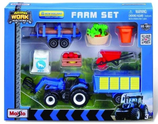 MST12564-B - NEW HOLLAND T7.185 HD-set met voorlader, aanhangwagen, bosbouw-aanhangwagen en accessoires - 1