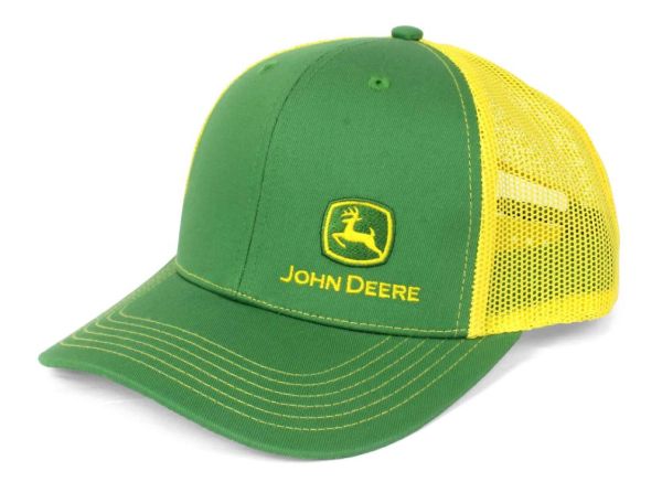 JA1308-3359-GR - JOHN DEERE Groene pet met gele gaasrug - 1