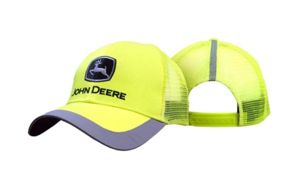 MC13080243YW - John Deere fluorescerende gele pet met mesh achterkant - 1