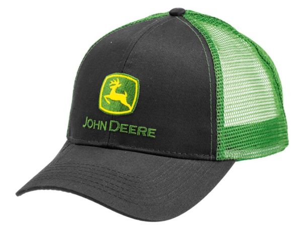 MC13080277BK - John Deere pet met mesh achterkant, zwart en groen - 1