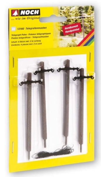 NOC13160 - 4 telegraafpalen met kabel - 1