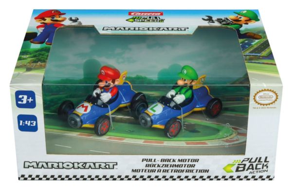 CARRERA15813018 - 2 Friction karting met coureur MARIO KART - Mario en Luigi - 1