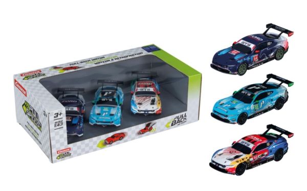 CARRERA15813033 - 3-pack Ford Mustang (wrijvingsaandrijving) - Multimatic Motorsports #64 - Proton Competition #55 - Champion Spirit-kleurstelling #64 - 1