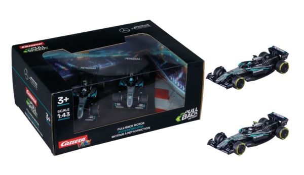 CARRERA15813036 - 2-pack Mercedes-AMG F1 (wrijvingsaandrijving) - W16 E Performance G. Russell #63 / W16 E Performance K. Antonelli #12 - 1