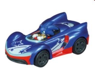 CARRERA15817074-C - Blauwe auto met wrijving en ster SONIC The Hedgehog - Sonic - 1