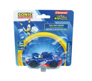 CARRERA15818327 - Speciale wrijvingauto SONIC the Hedgehog in blisterverpakking - Blauw met ster - Sonic - 1