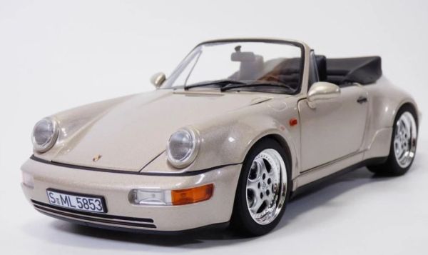 NOREV187140 - Porsche 911 Turbo Look Cabriolet de 1992, color Plata Zermatt Metalizado. - 1