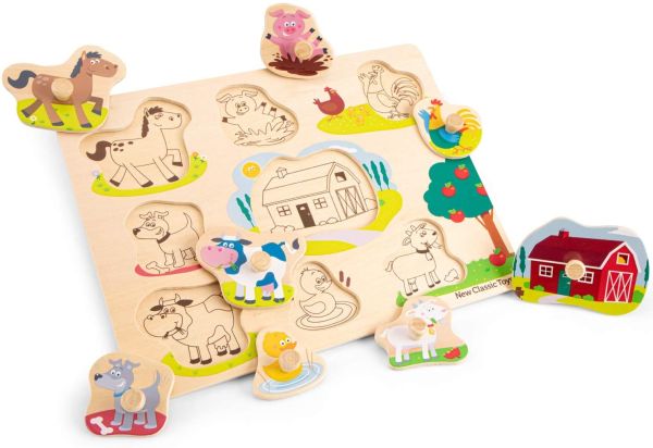 NCT10430 - 8-delige houten legpuzzel boerderij - 1