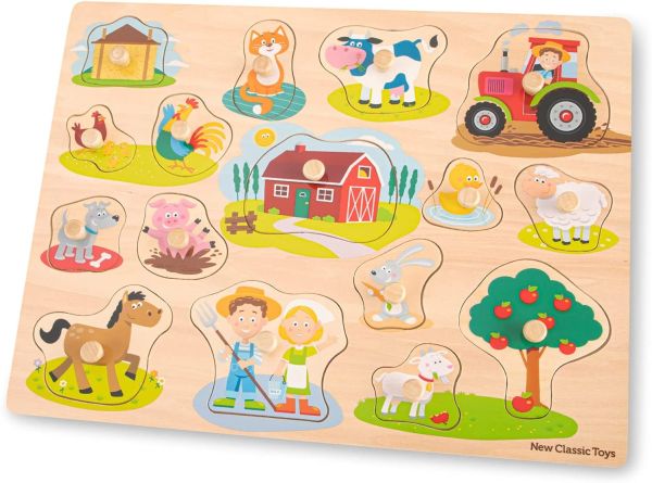 NCT10440 - 17 delige houten boerderij puzzel - 1