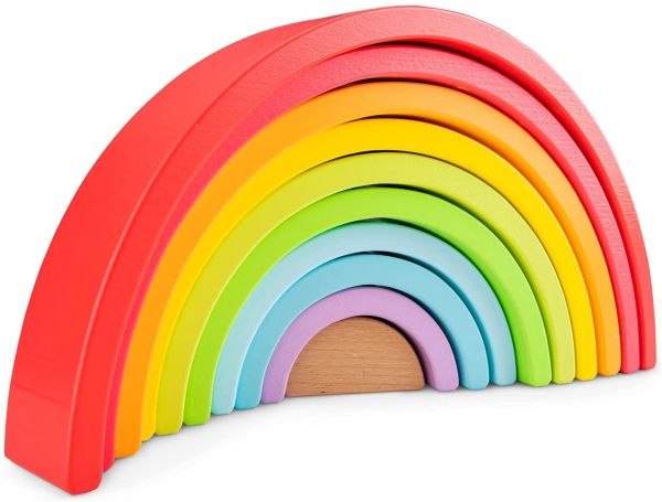 NCT10825 - Houten stapelbare regenboog - 1