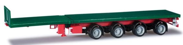 HER076203-03 - Flatbed Trailer 4 Assen Groen Schaal: 1/87 - 1