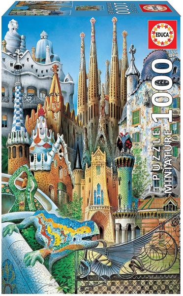 EDU11874 - Puzzel 1000 stukjes miniatuur collage Gaudi - 1