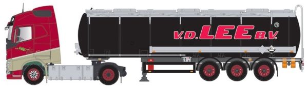TEK63478 - VOLVO FH04 4x2 met 3 assen Zwarte tank - VAN DER LEE - 1