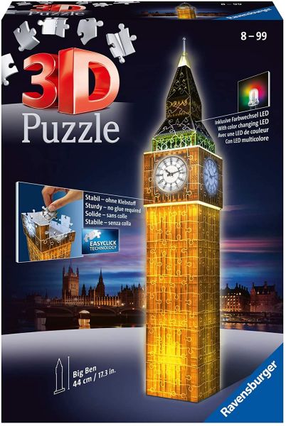 RAV125883 - 3D Puzzel 216 Stuks Big Ben verlicht - 1