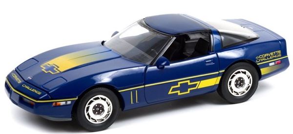 GREEN13597 - CHEVROLET CORVETTE C4 1988 Challenge Race Car Blauw en geel - 1