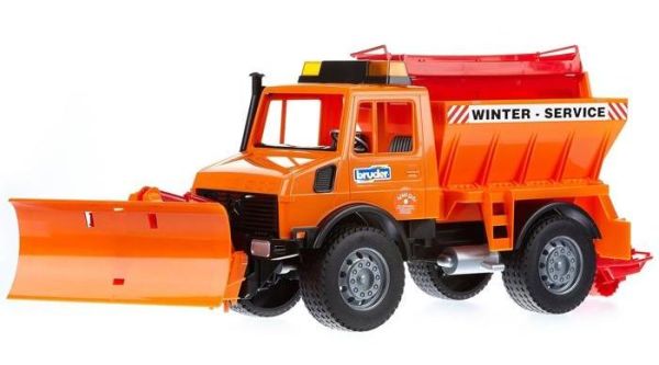 BRU2572 - Sneeuwruimen UNIMOG Met blad en zoutstrooier Schaal: 1/16 - 1