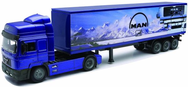 NEW15013 - MAN F2000 vrachtwagen met 3 assige aanhanger - 1