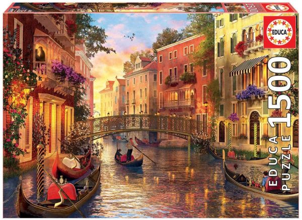 EDU17124 - 1500 stukjes puzzel Zonsondergang in Venetië - 1