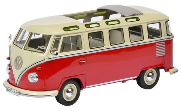 SCH8990 - VW T1 Bus rood en wit - 1