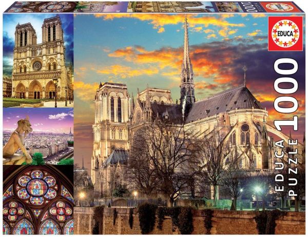 EDU18456 - Puzzel 1000 stukjes Notre Dame Parijs - 1