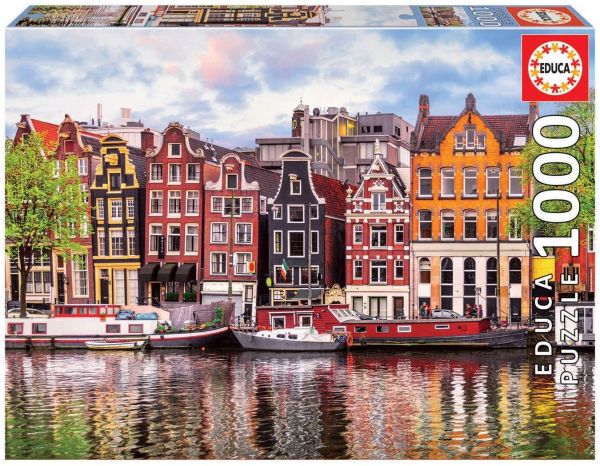 EDU18458 - Puzzel van 1000 stukjes Dansende huizen in Amsterdam - 1