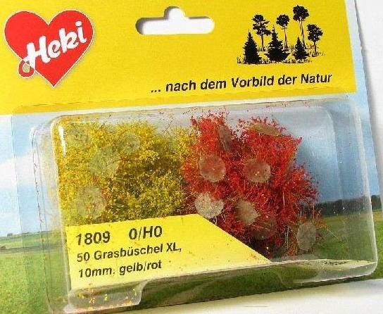 HEK1809 - 100 plukjes geel en rood gras 10 mm - 1