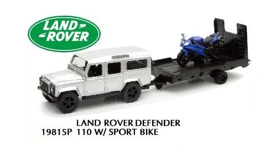 NEW19815F - LAND ROVER Defender 110 met bak en blauwe motor - 1