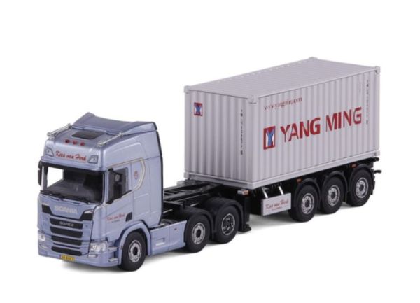 CAV20-1326 - SCANIA R Highline 6x2 met 3-assige containerwagen en Yang-Ming container KEES VAN HERK - 1